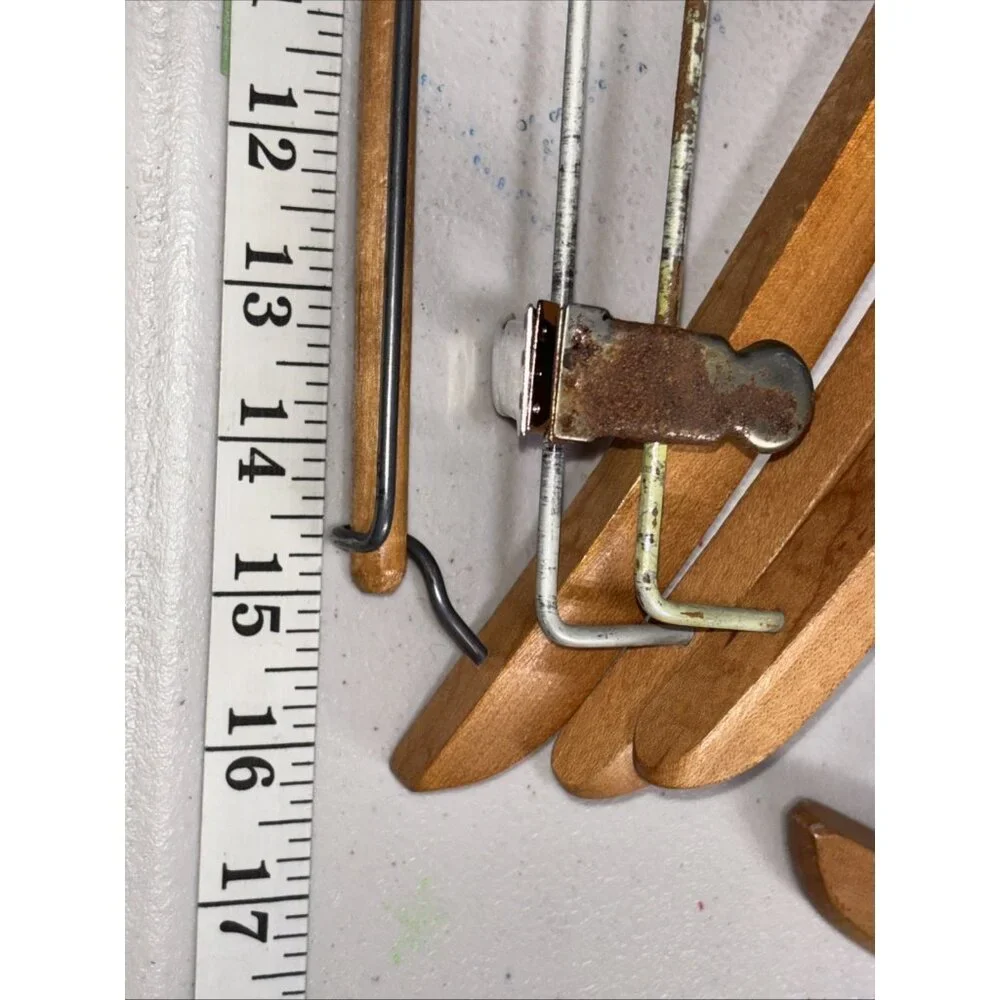 Batts Lt Brown Wooden Wishbone Suit Jacket Pants Hanger‎ Set Of 6